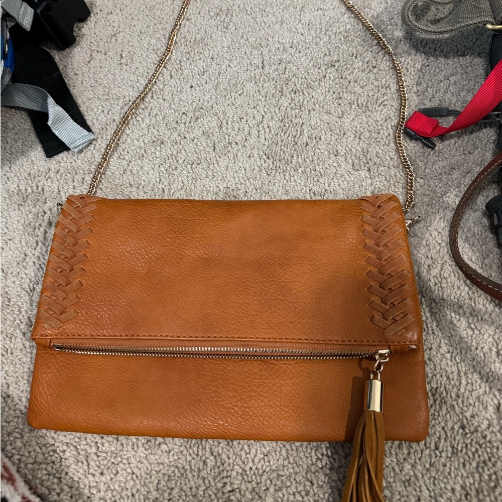 Faux Leather Crossbody Bag